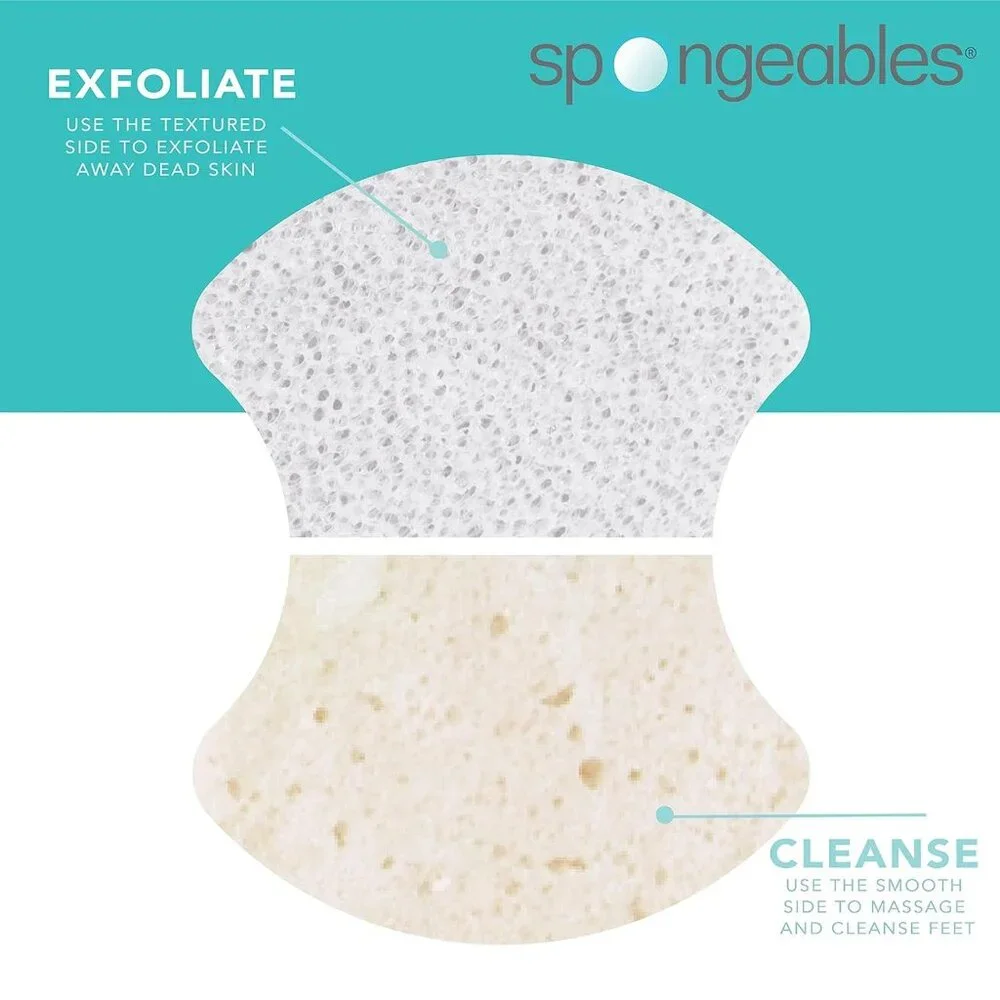 Pack of 2 Spongeables Pedi-Scrub Foot Exfoliating Wash Sponges in Coconut Colada